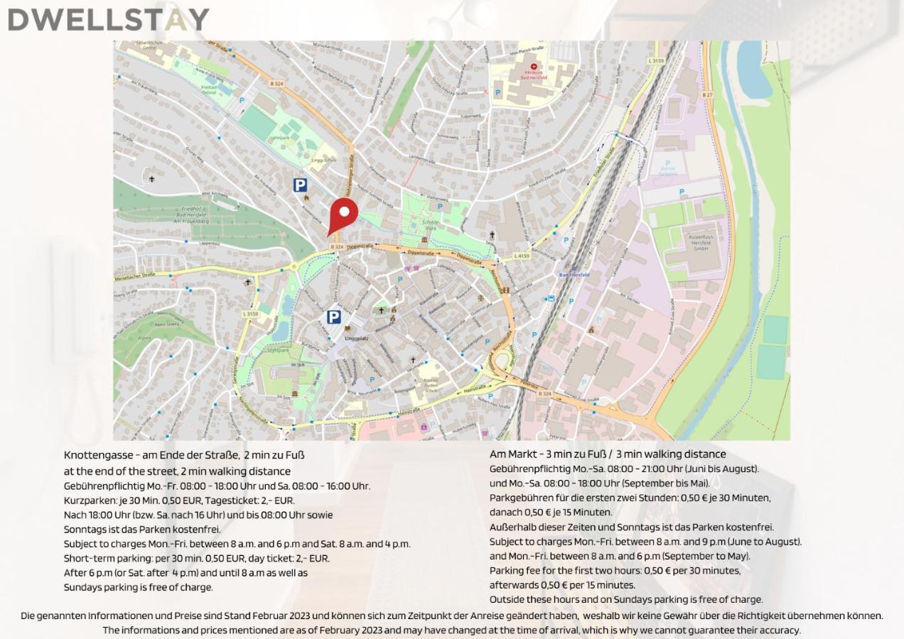 Dwellstay - Modernes Apartment I 55Qm I 2 Zimmer I Kueche I Bad I Terrasse I Tv I Wlan Bad Hersfeld Esterno foto