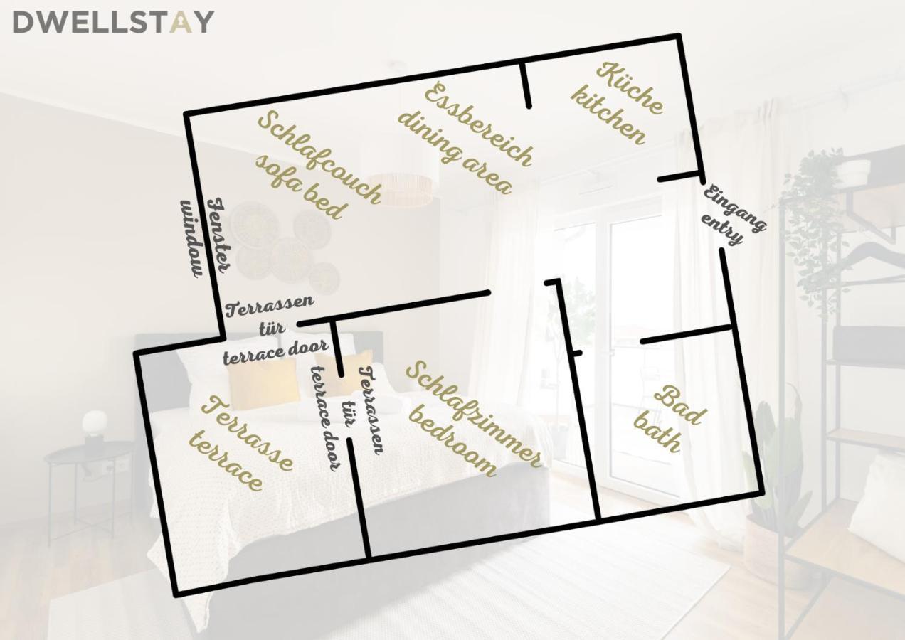 Dwellstay - Modernes Apartment I 55Qm I 2 Zimmer I Kueche I Bad I Terrasse I Tv I Wlan Bad Hersfeld Esterno foto